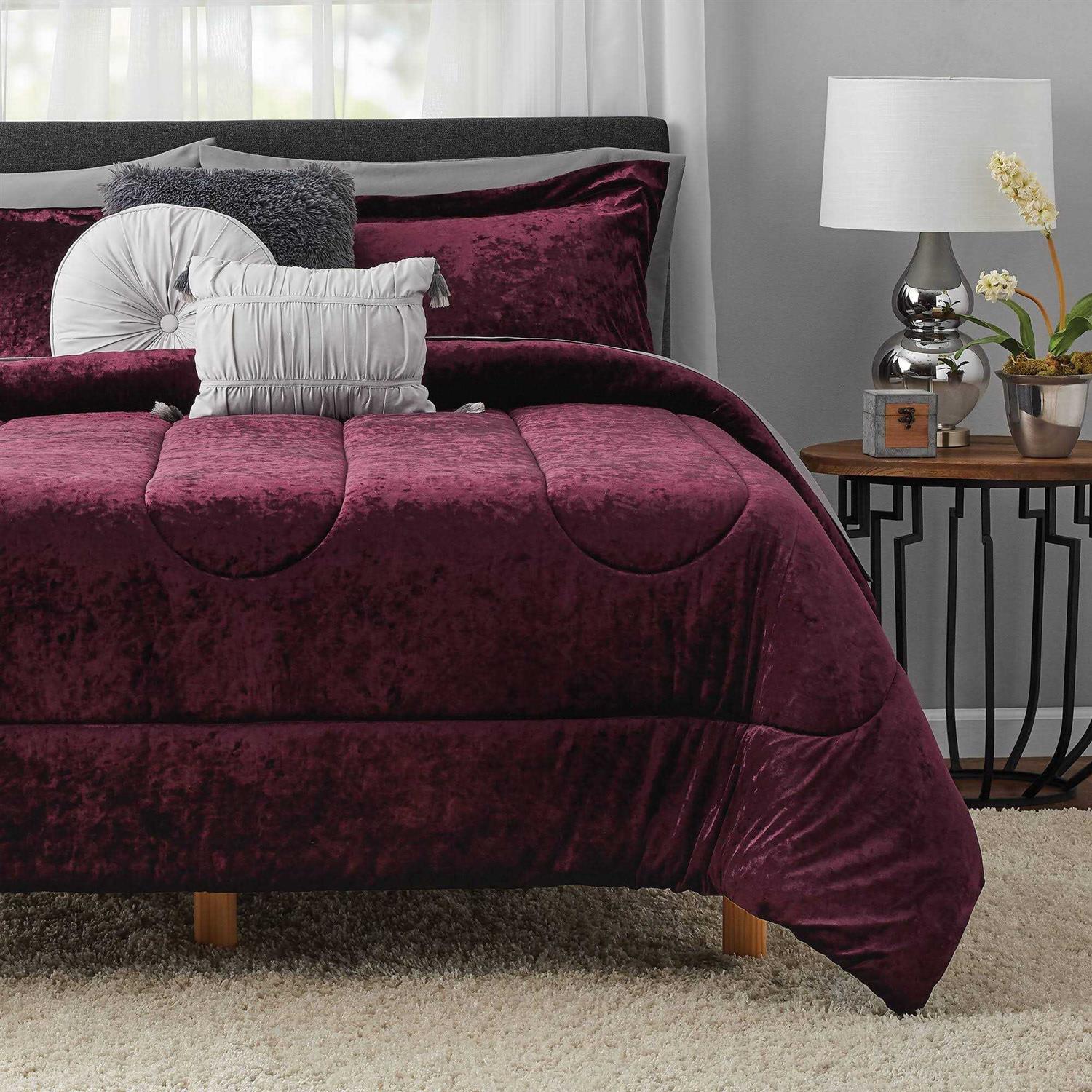 Mainstays Metropolis Velvet 10-Piece Bed in A Bag Bedding Set w/Bonus Sheet Set + Pillows - Image 5
