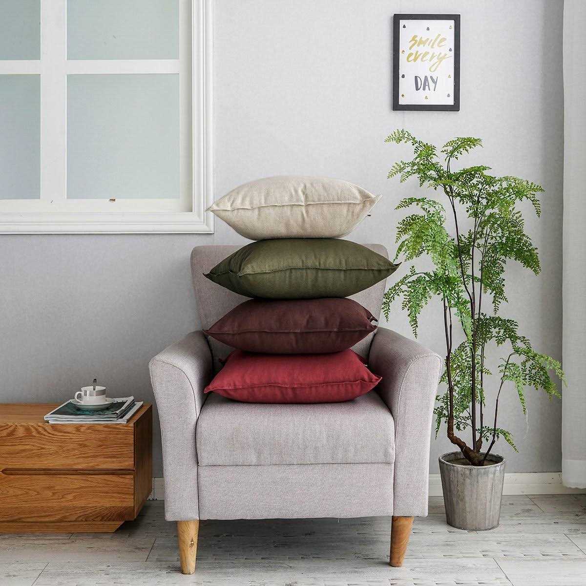 Jeanerlor Cotton Linen Decorative Throw Pillow Case Cushion Cover - Image 3