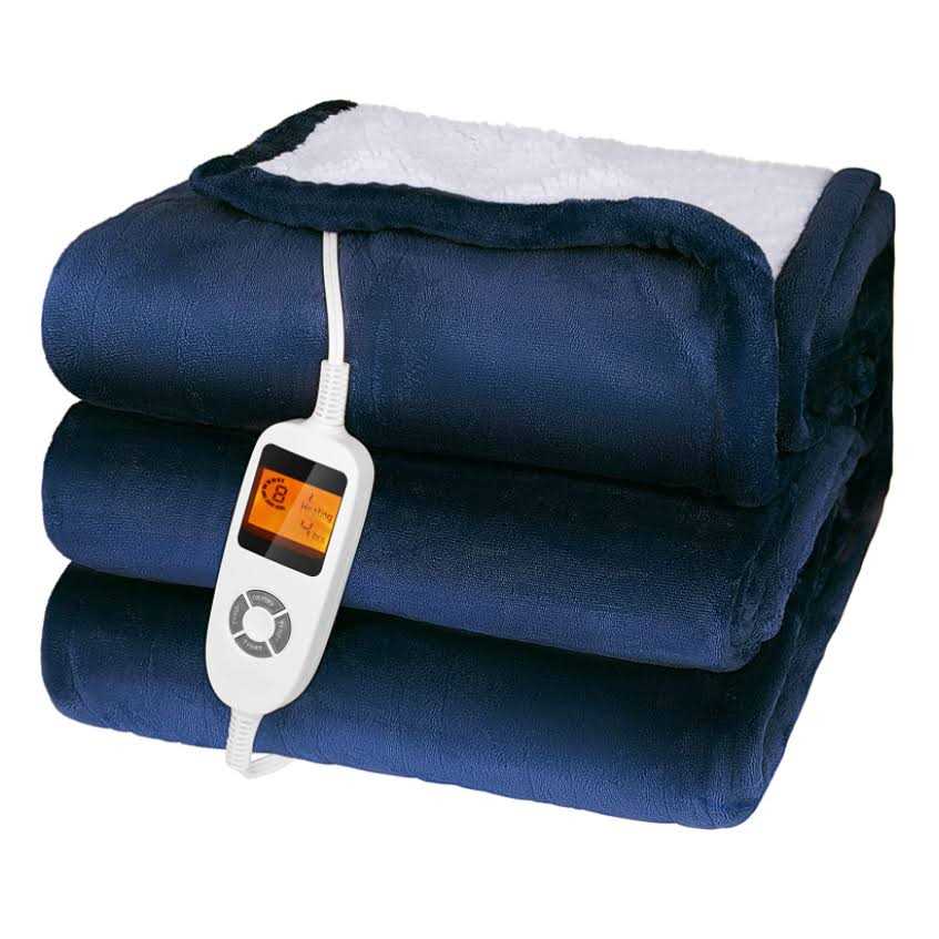 Electric Heated Throw 50 x 60 inch Flannel & Sherpa Throw Blanket - Image 5