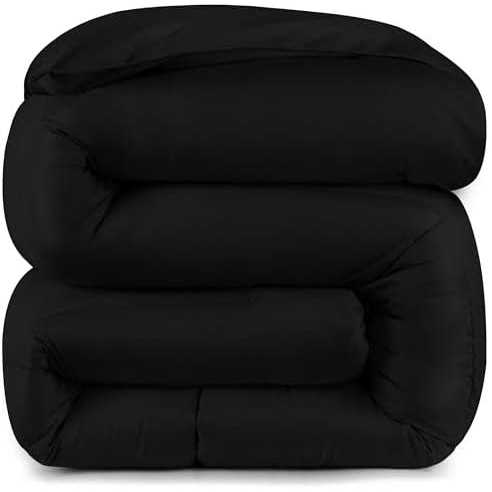 CozyLux Queen Size Bedding Comforter Duvet Insert Quilted Grey Comforters with Corner Tabs - Image 2