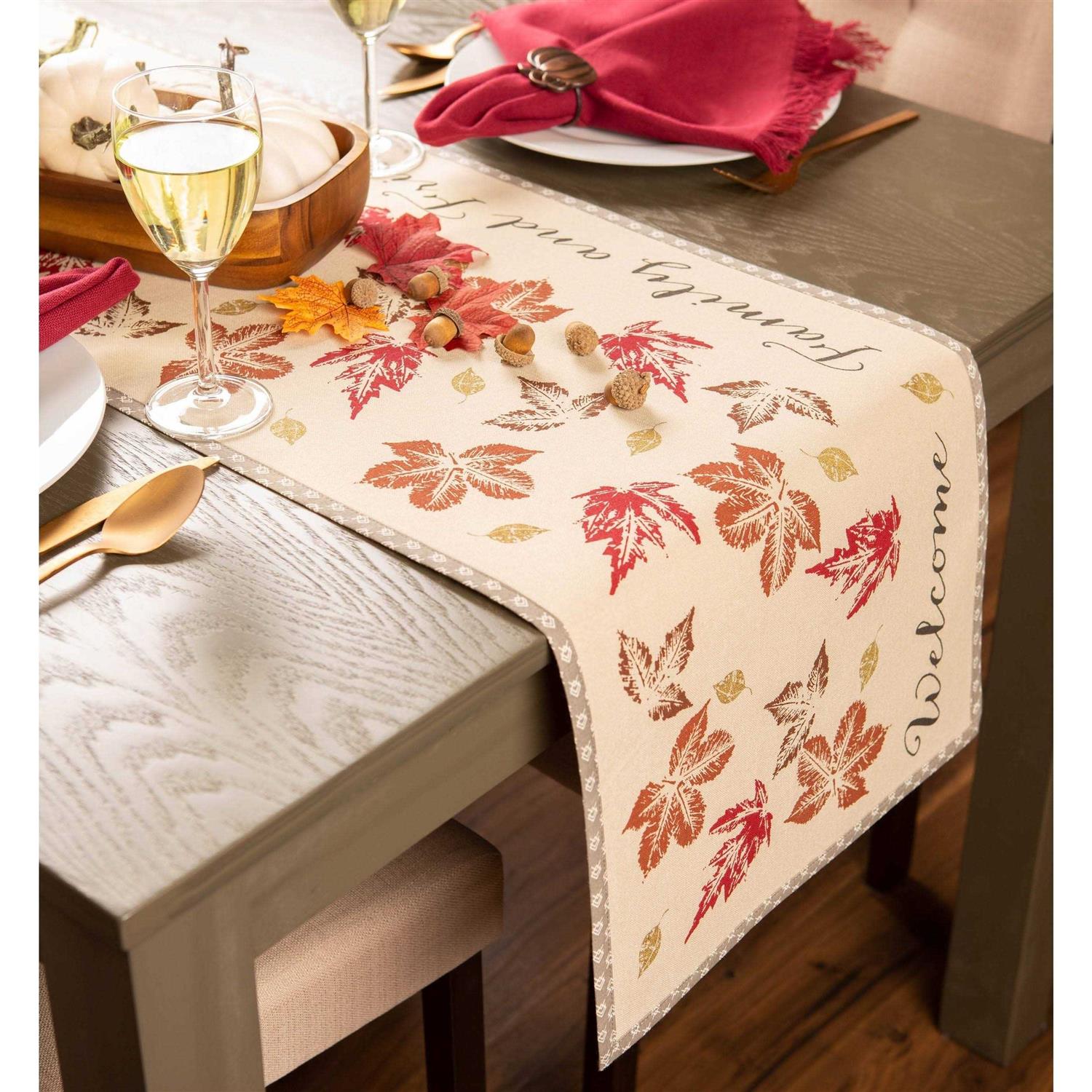 DII Rustic Leaves Print Tablecloth - Image 3