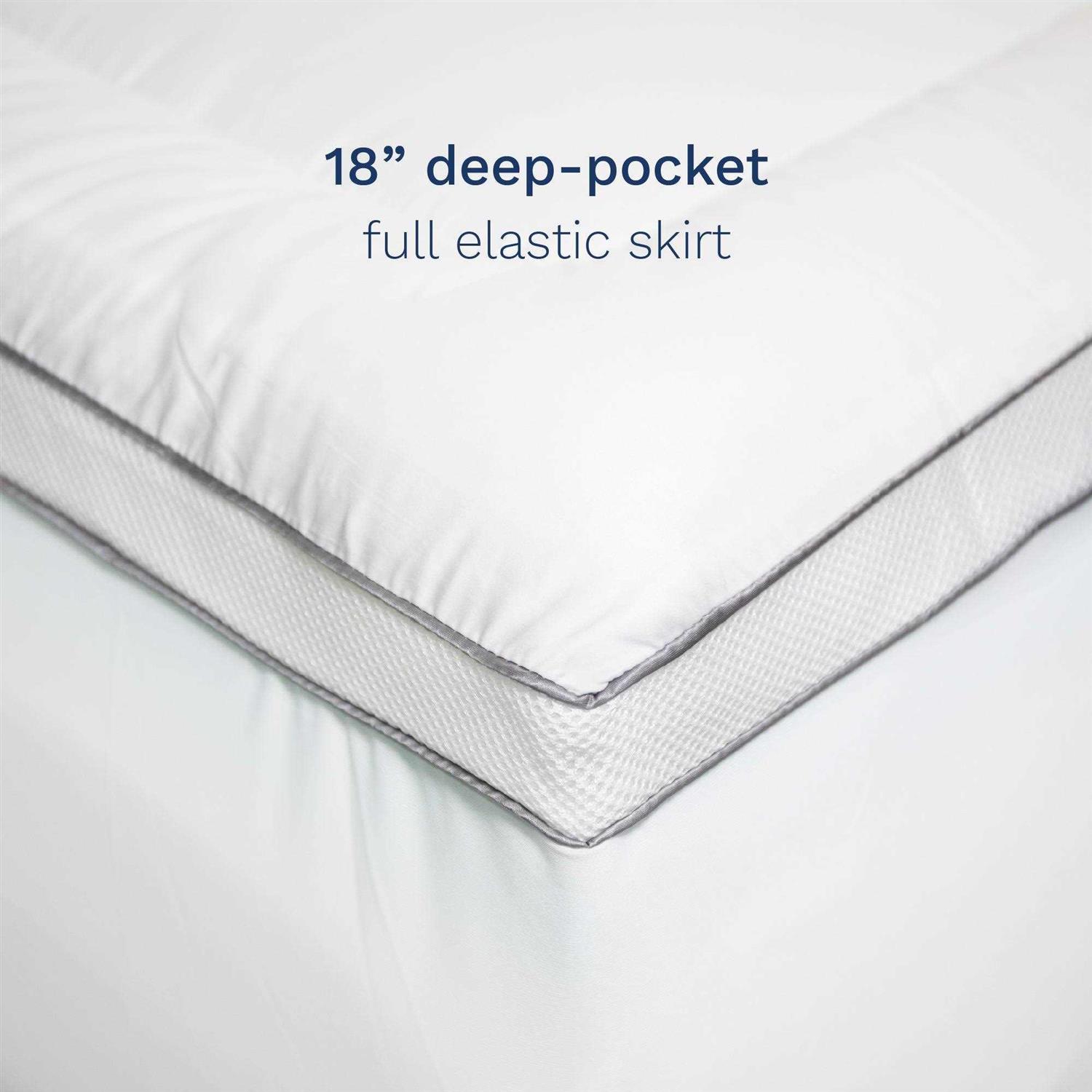 ViscoSoft 4 inch Pillow Top Memory Foam Mattress Topper - Image 5