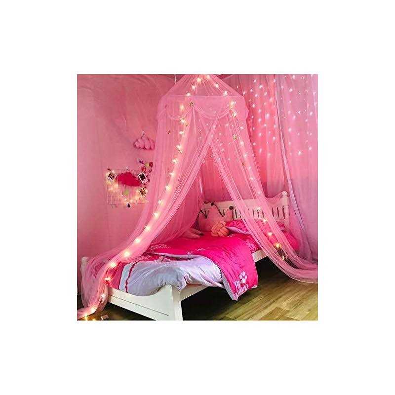 Nattey Bed Canopy With Lights Bed Canopy Curtains For Girls Bed Canopy For Girls Decor For Twin Bed - Image 3