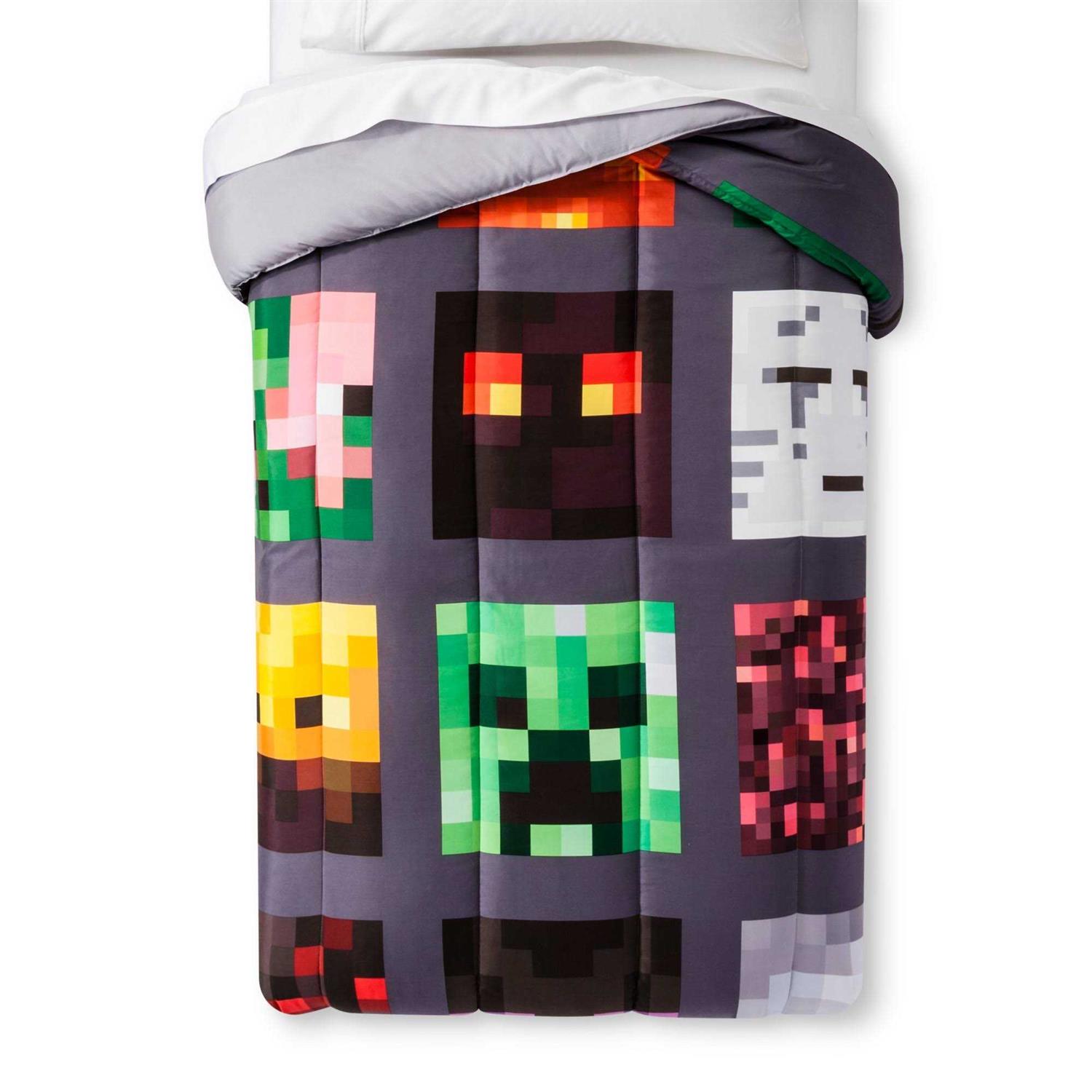 Minecraft Good vs Evil Comforter Gray