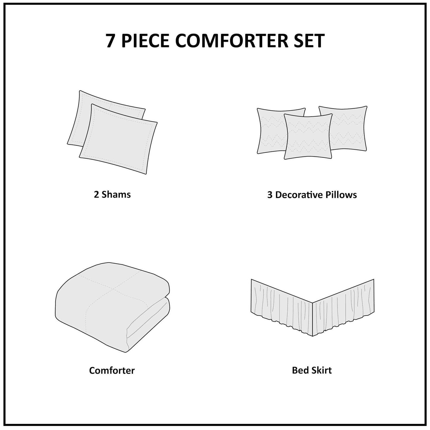 Madison Park Seersucker Printed 7 Comforter Set - Image 4