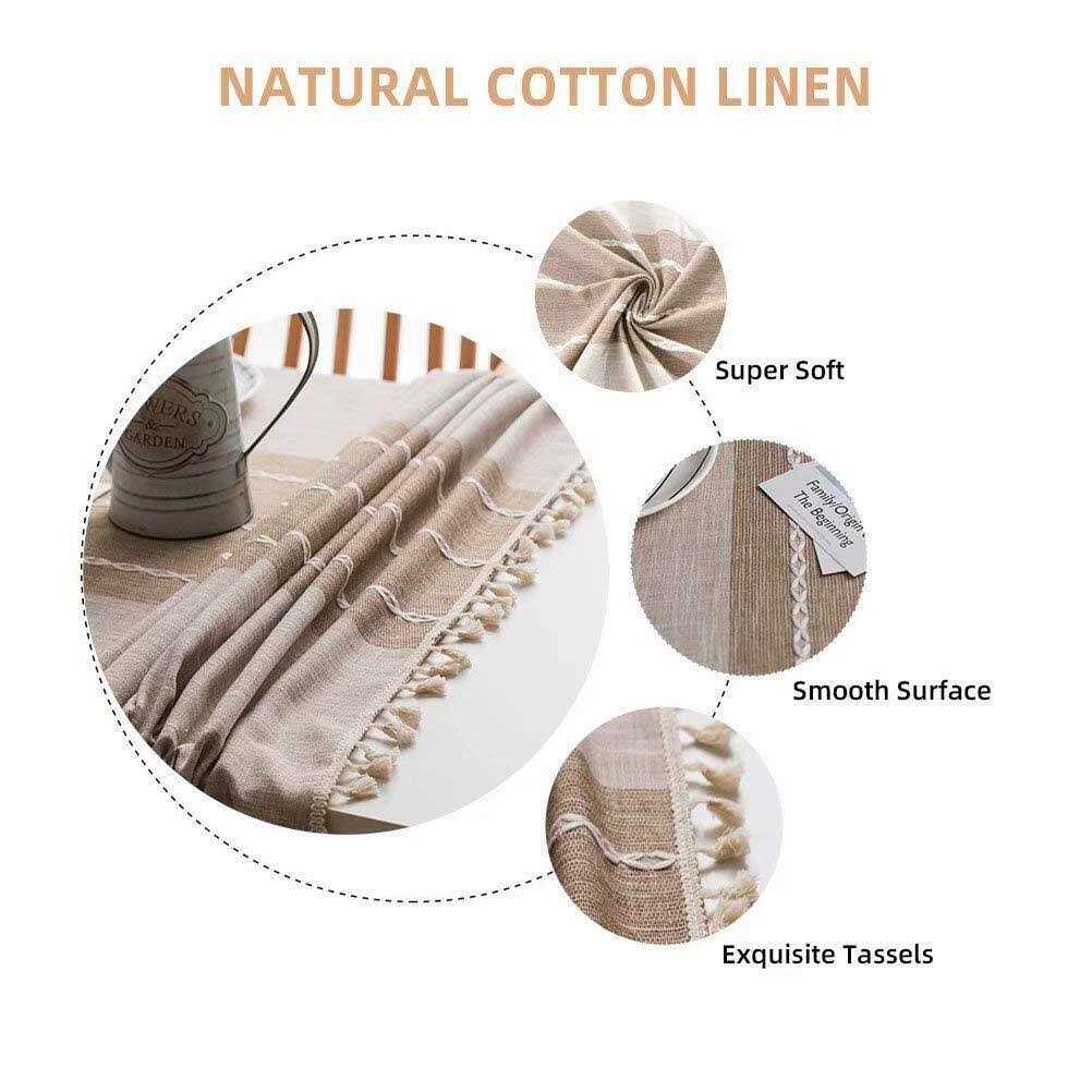 Deep Dream Tablecloths Stitching Tassel Table Cloth Linens Wrinkle Free Anti-Fading,Table Cover Decoration for Kitchen Dinning Christmas - Image 3