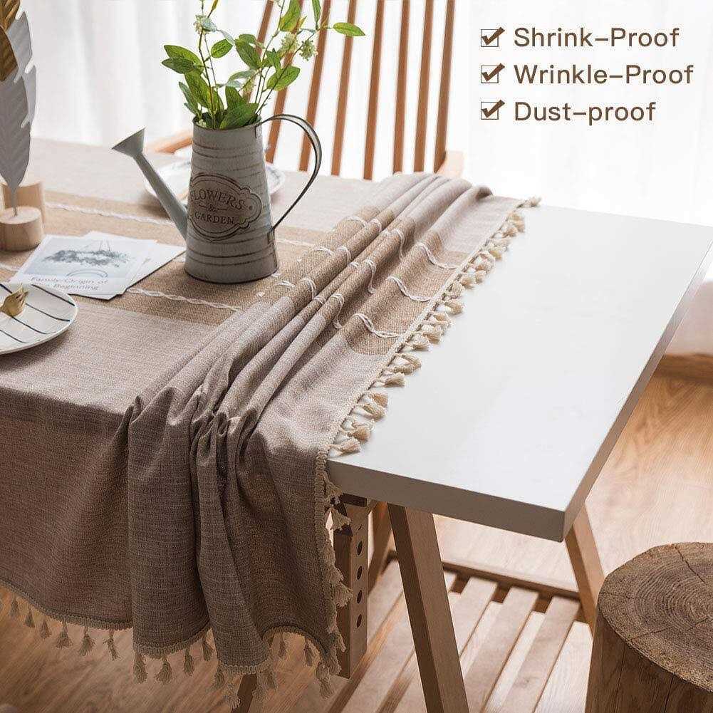Deep Dream Tablecloths Stitching Tassel Table Cloth Linens Wrinkle Free Anti-Fading,Table Cover Decoration for Kitchen Dinning Christmas - Image 4