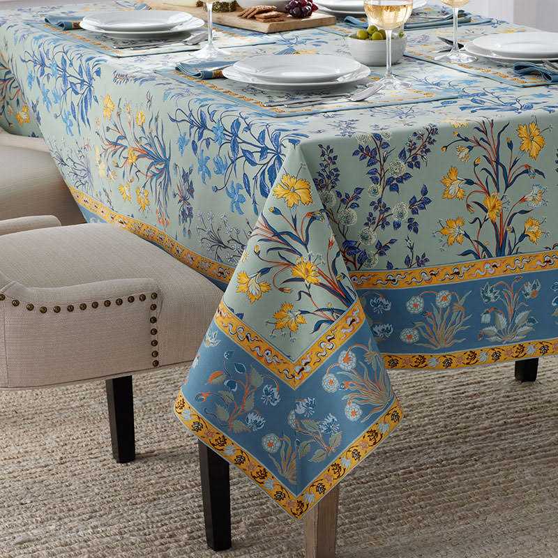 The Company Store Autumn Garden Cotton Tablecloth Blue/ Green/ Multi - Image 3