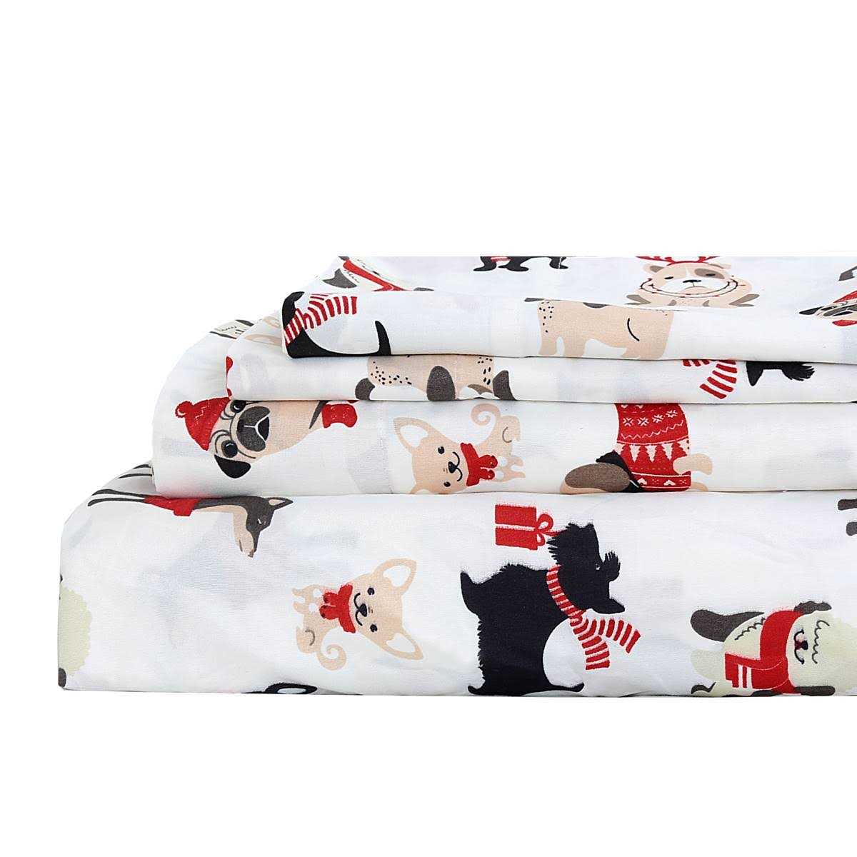 Harper Lane Puppies Holiday 4-Piece Sheet Set - Image 4