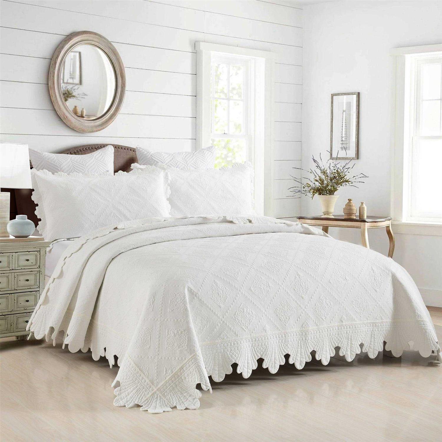 MarCielo 3-Piece 100% Cotton Oversized Quilt Bedspread Set - Image 4