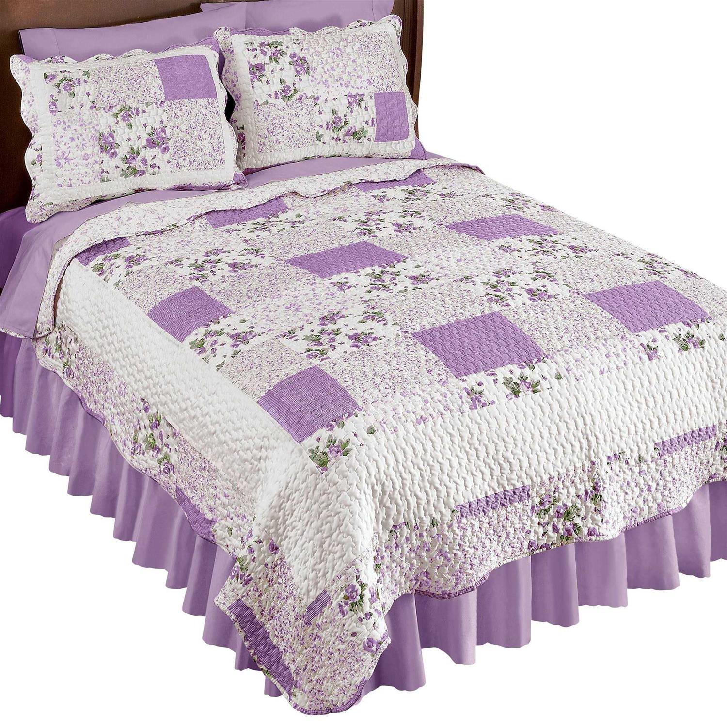 Collections Etc Hadley Floral Patchwork Reversible Quilt - Image 4