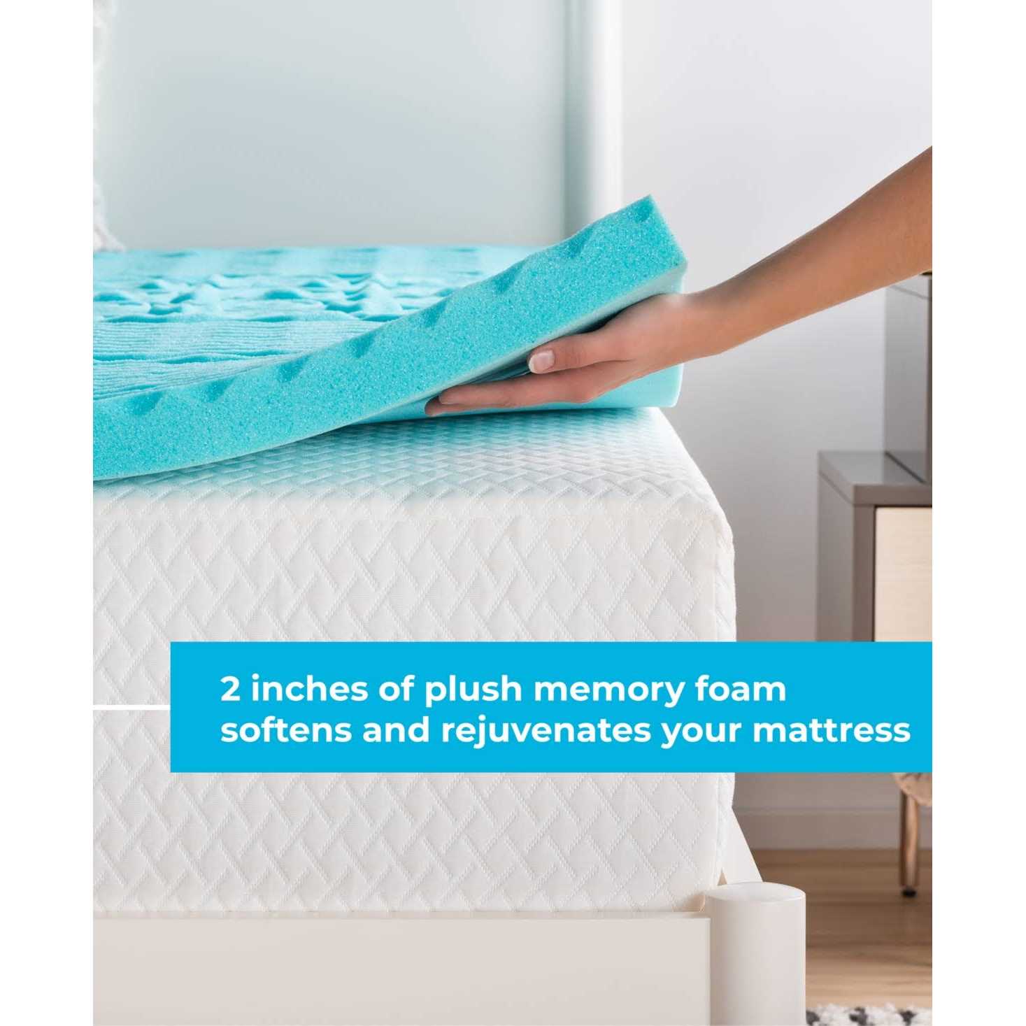 Linenspa Essentials Zoned Gel Memory Foam Mattress Topper - Image 3