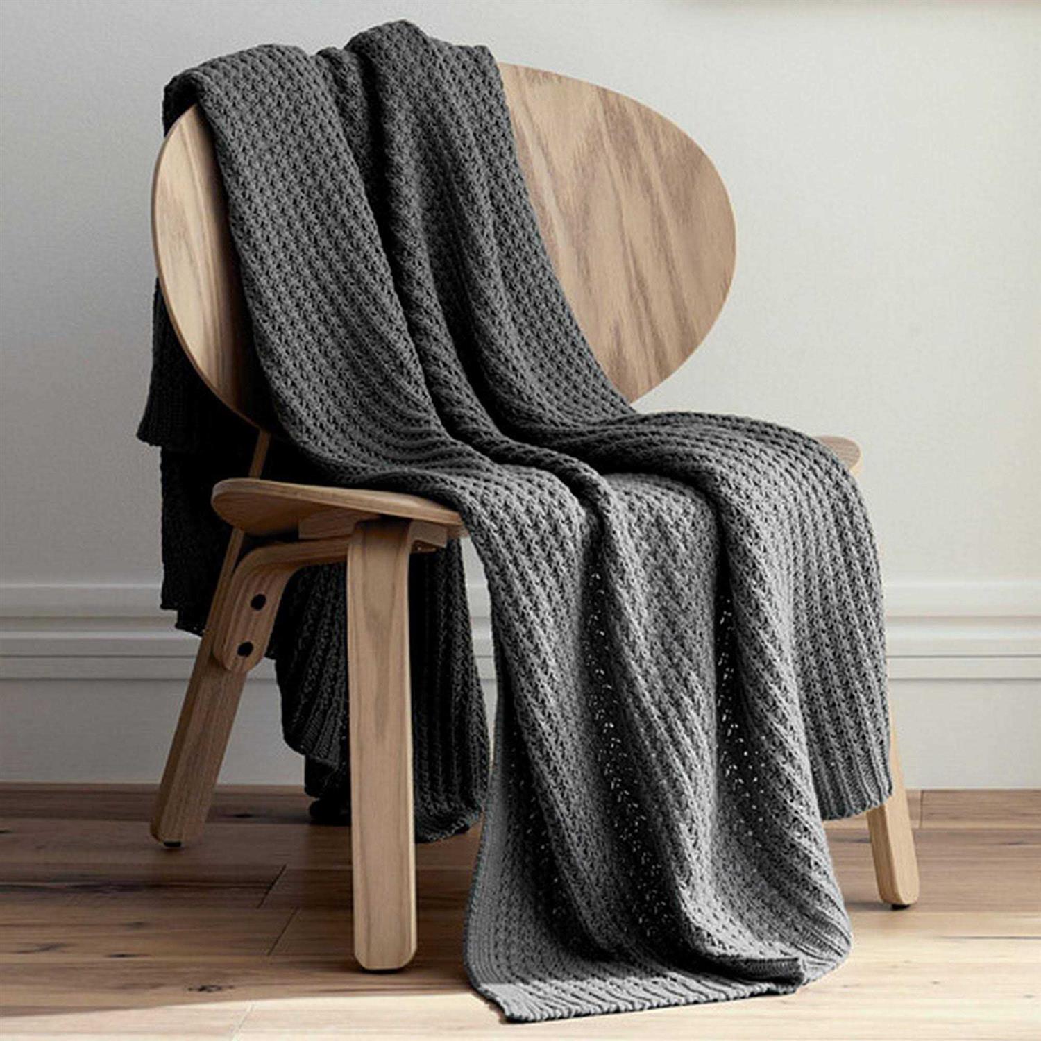 Truly Soft 50x60 Chunky Knit Organic Throw Blanket - Image 3