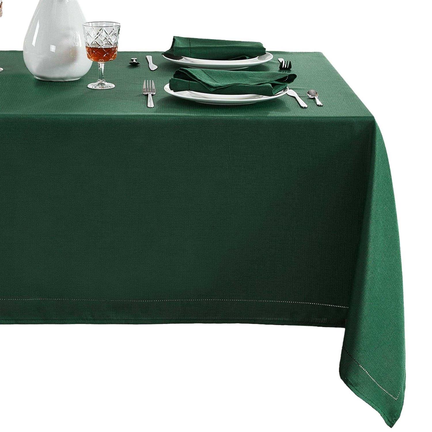 Elrene Home Fashions Alison Hemstitch Border Fabric Tablecloth - Image 4