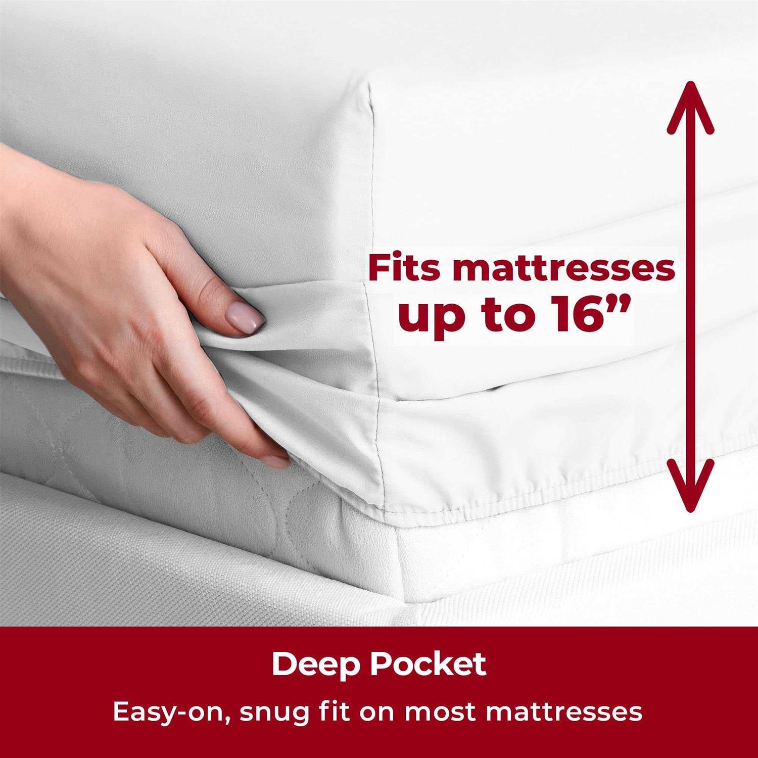 Mellanni Extra Deep Pocket Sheet Set 1800 Bedding - Image 5