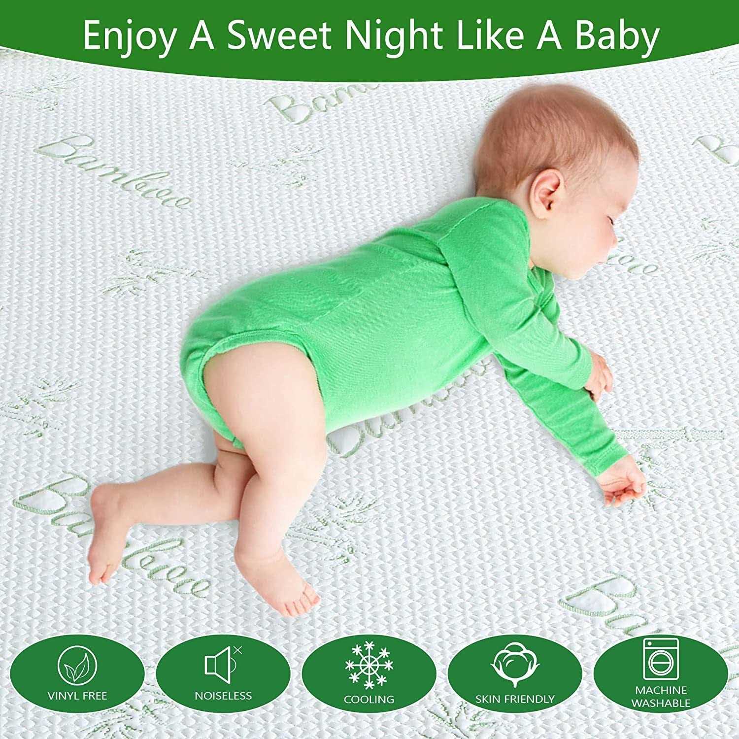 Queen Size Cooling Bamboo Waterproof Mattress Protector - Image 4