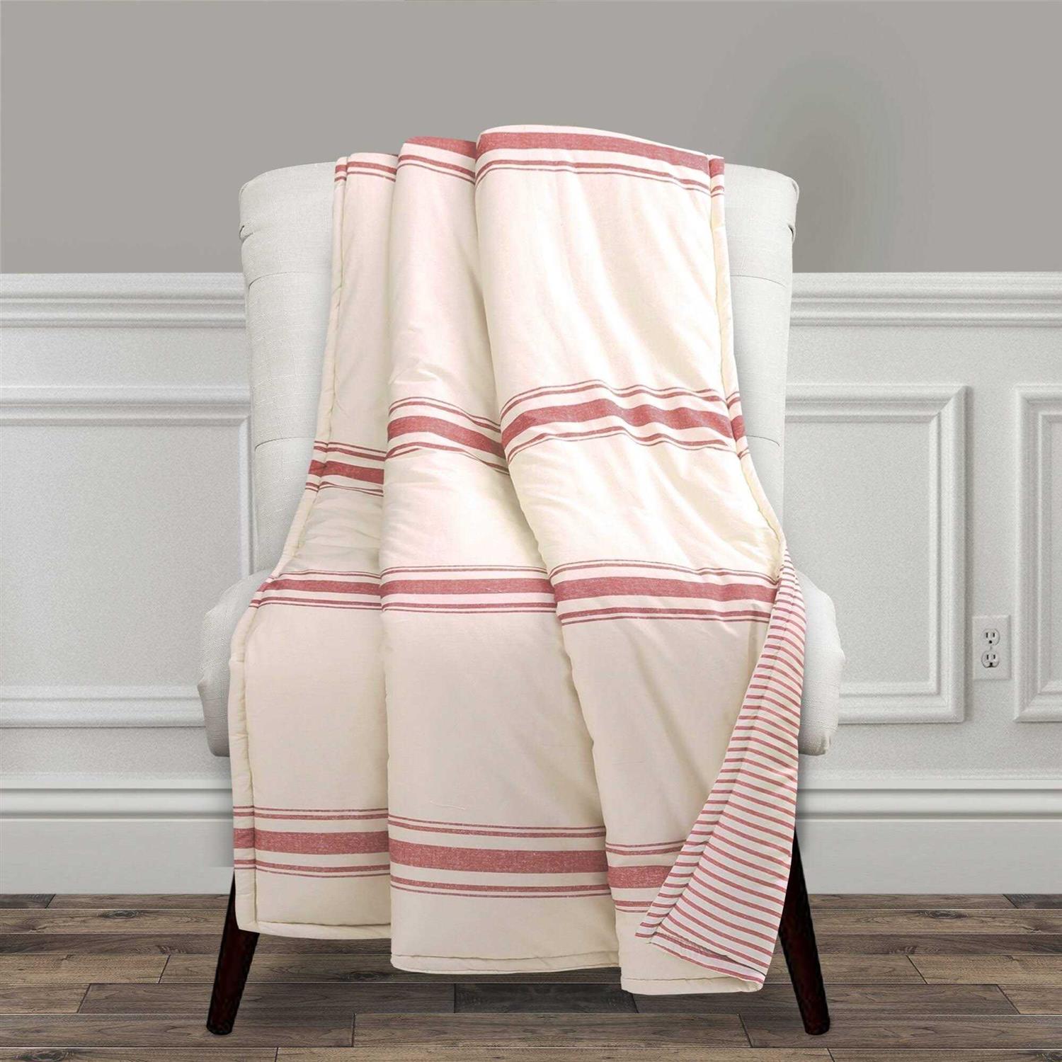 Lush Decor Farmhouse Stripe Throw