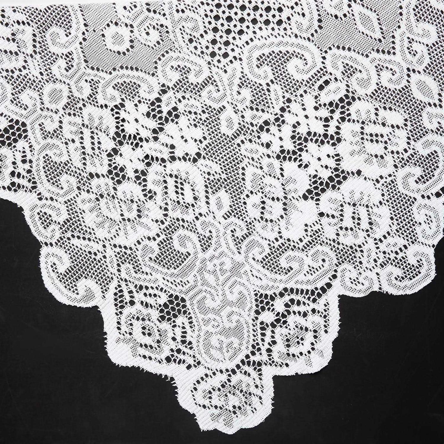 Juvale White Lace Tablecloth for Rectangular Tables Vintage Style Wedding Reception - Image 5