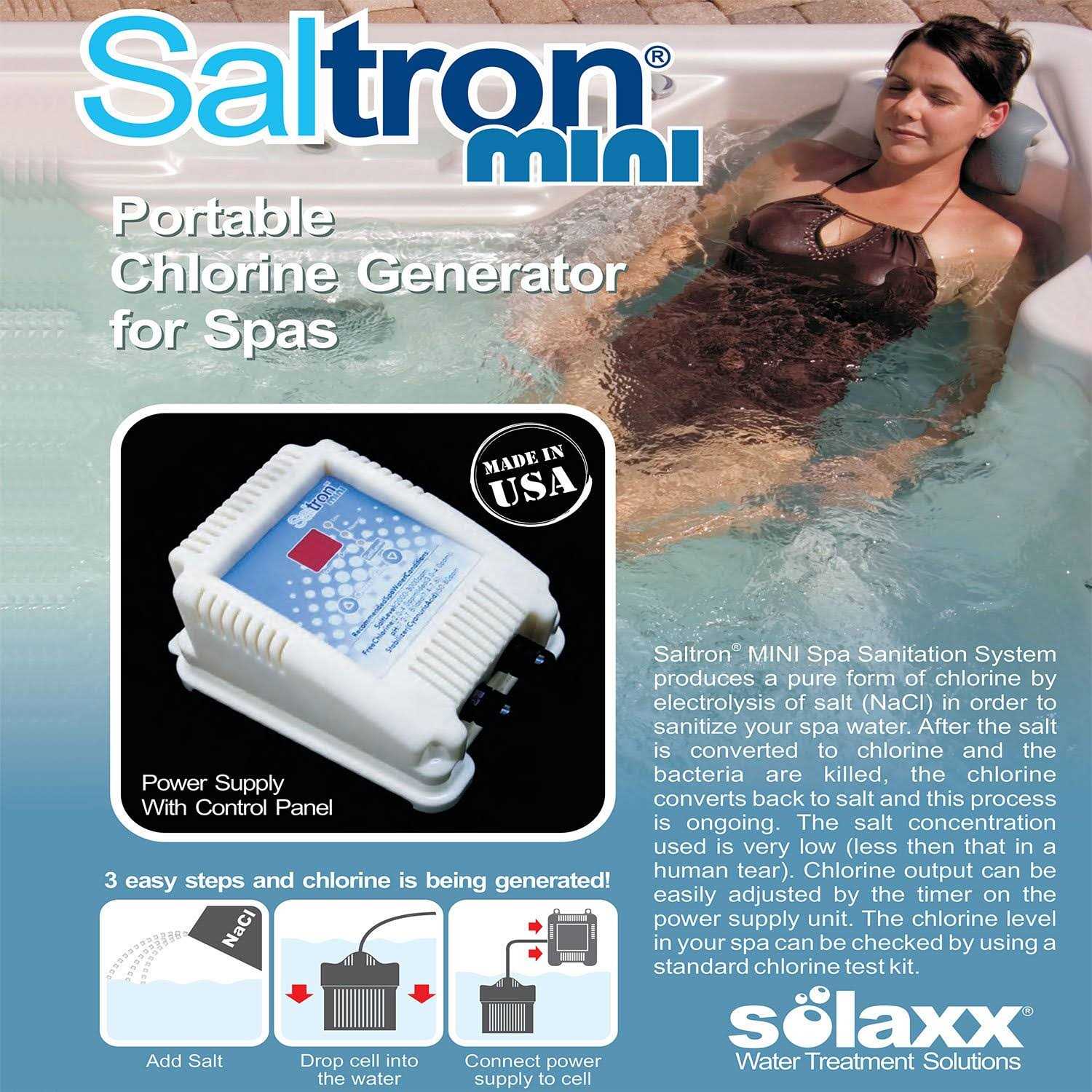 Saltron Mini Salt System Drop-In Saltwater Chlorine Generator for Hot Tubs & Swim Spas - Image 5