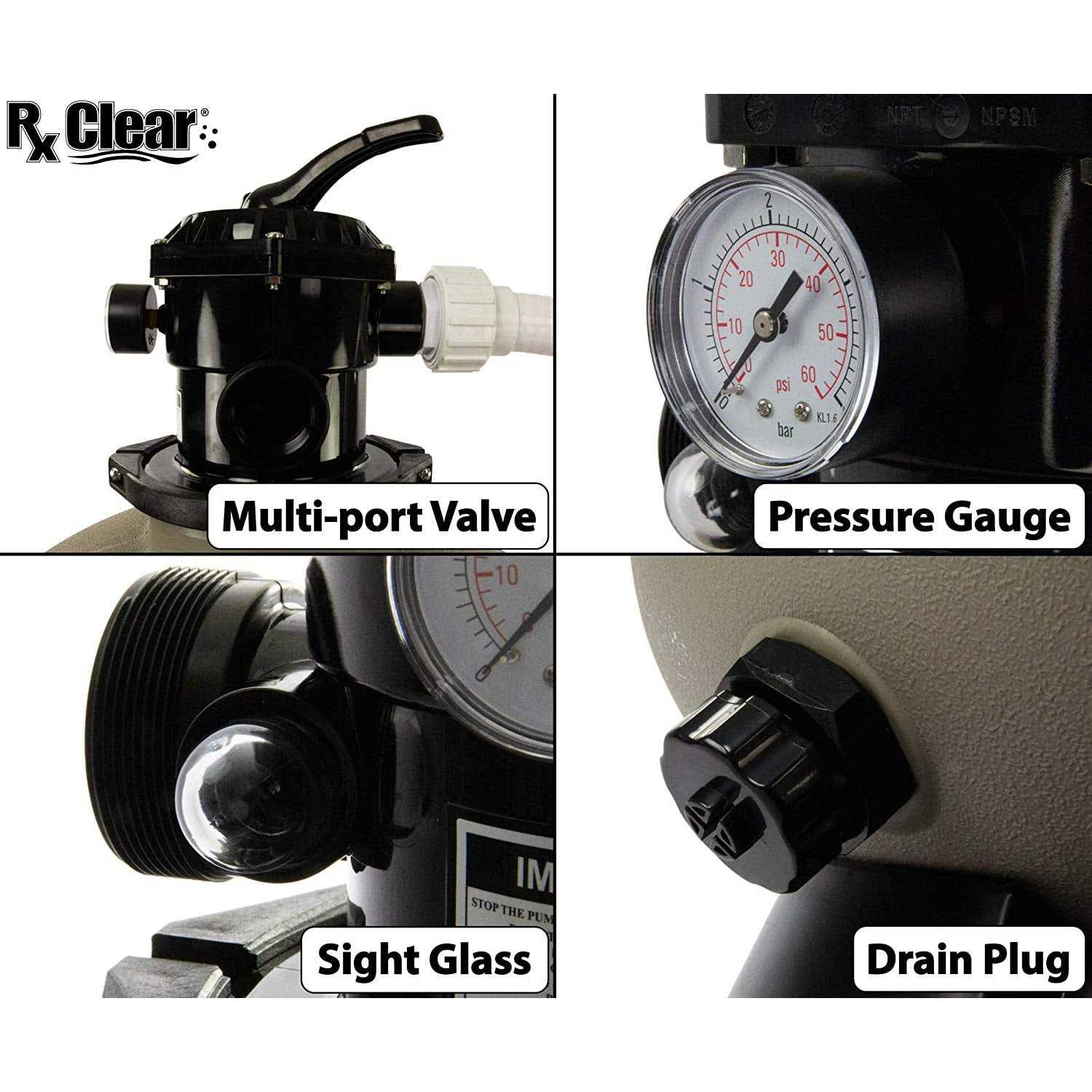 Rx Clear Radiant Above Ground Swimming Sand Filter Valve - Image 3