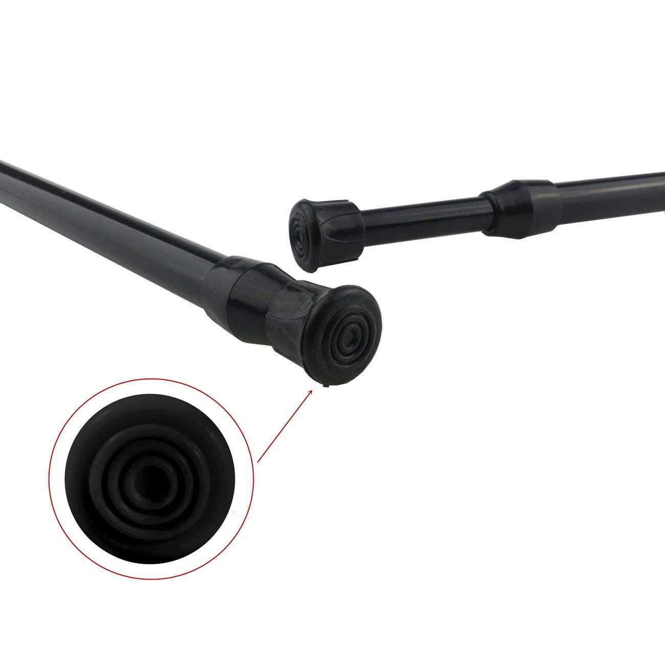 qinsou Tension Rods 4 Pack Adjustable Spring Steel cupboard Bars Tension curtain Rod Shower Rod - Image 2