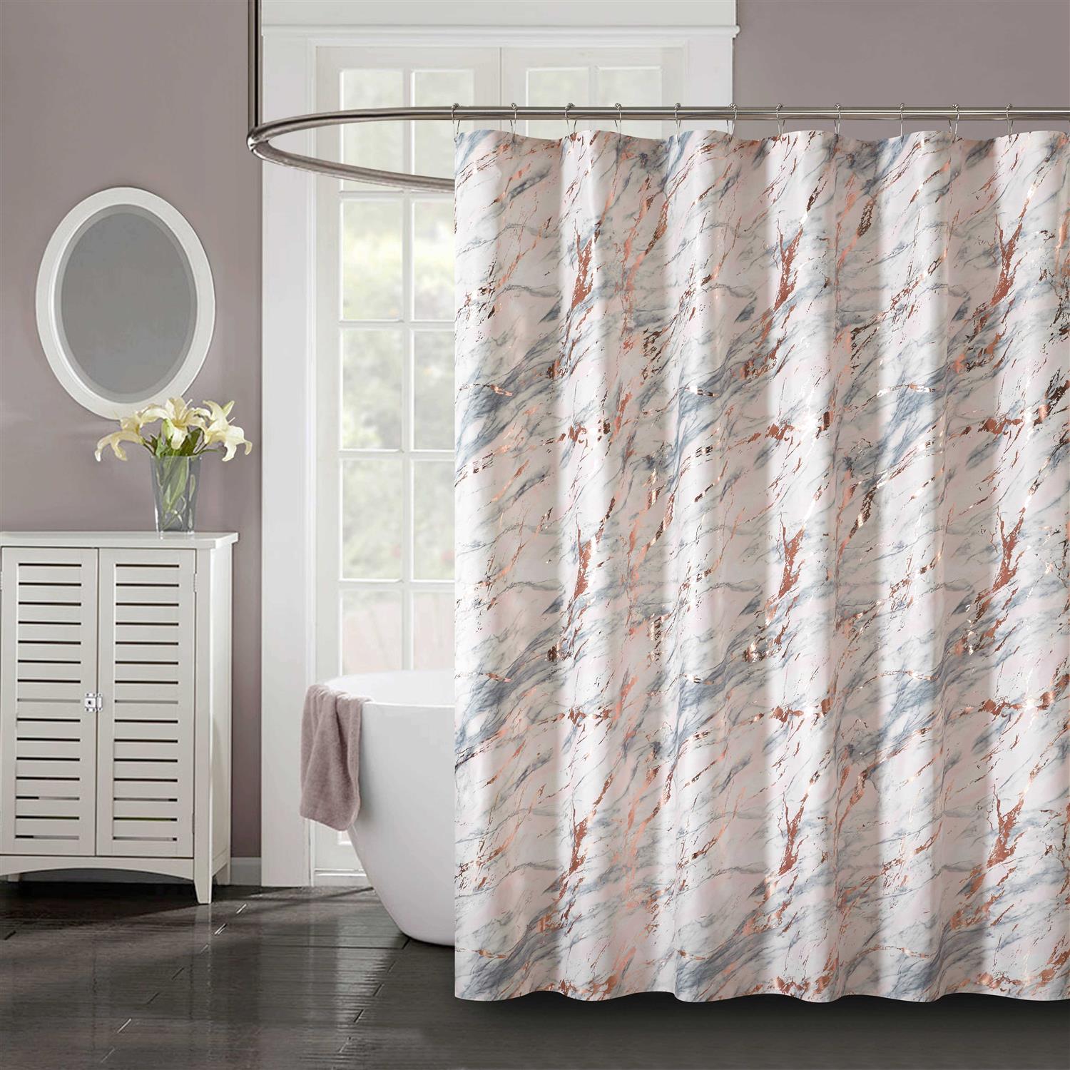 Mainstays Marble Metallic Shower Curtain