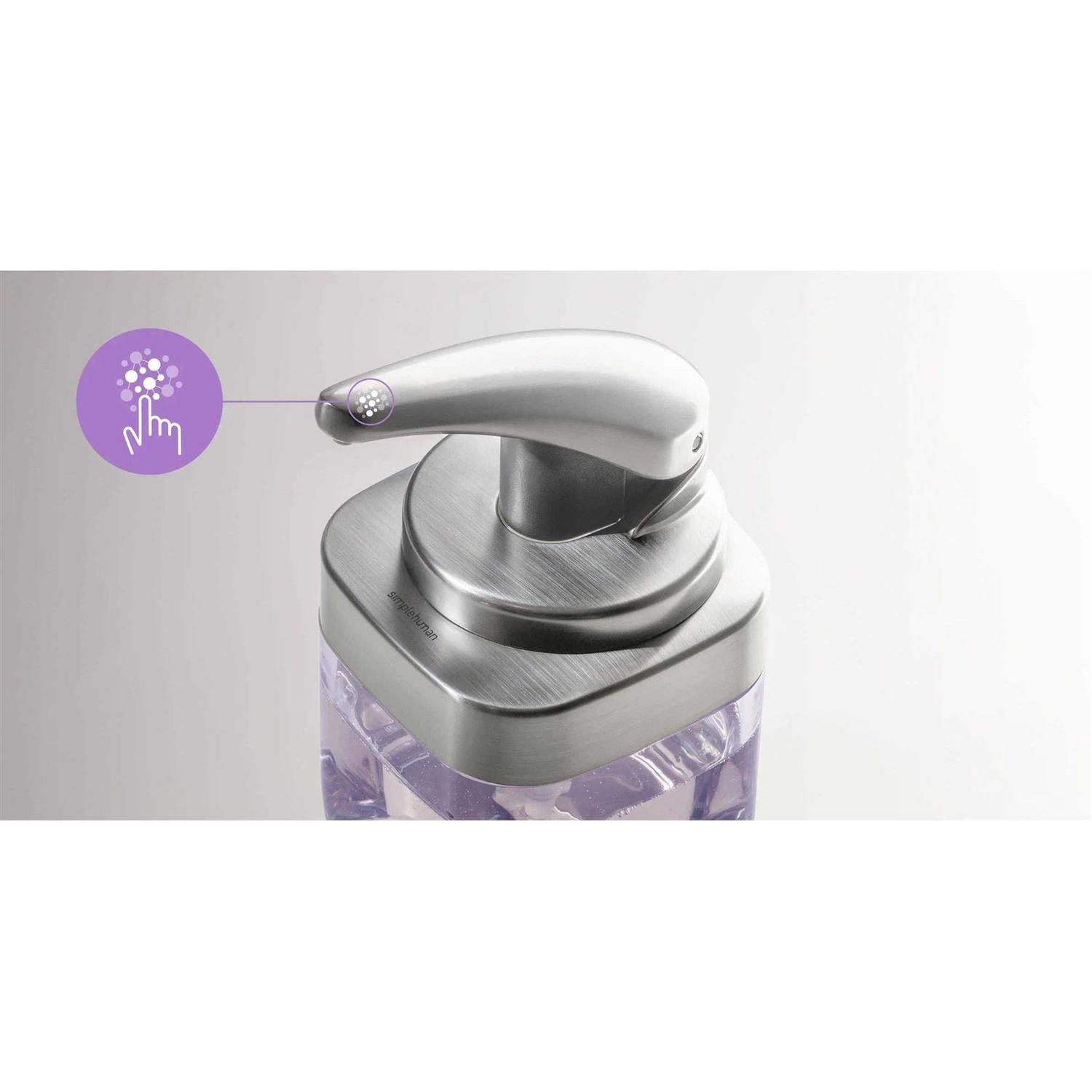 simplehuman 22 oz Square Push Pump Soap Dispenser with Sponge Caddy - Image 3