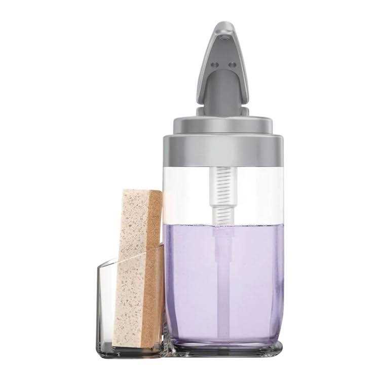 simplehuman 22 oz Square Push Pump Soap Dispenser with Sponge Caddy - Image 4