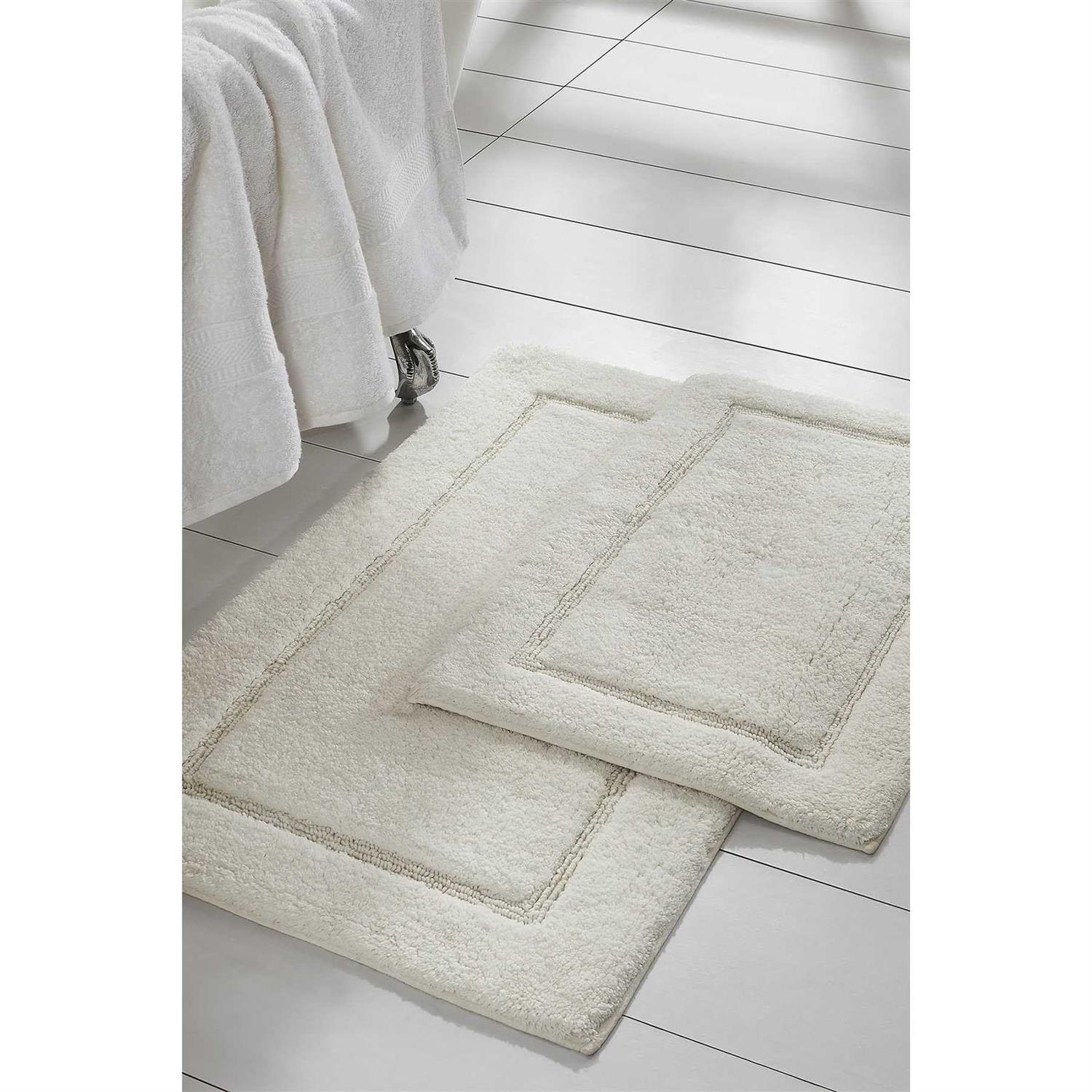 Modern Threads 2-Pack Solid Loop with Non-Slip backing Bath Mat Set