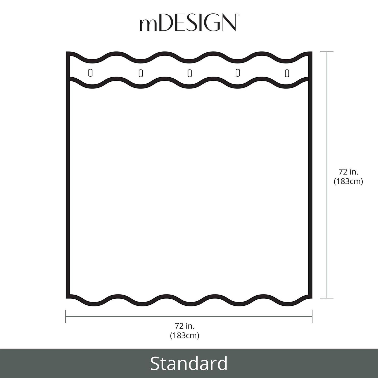 Mdesign Cotton Waffle Knit Shower Curtain Bathroom - Image 2