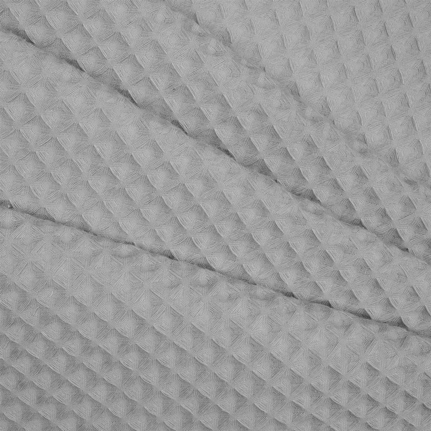 River Dream White Fabric Shower Curtain Set Cotton Blend Waffle Weave - Image 5