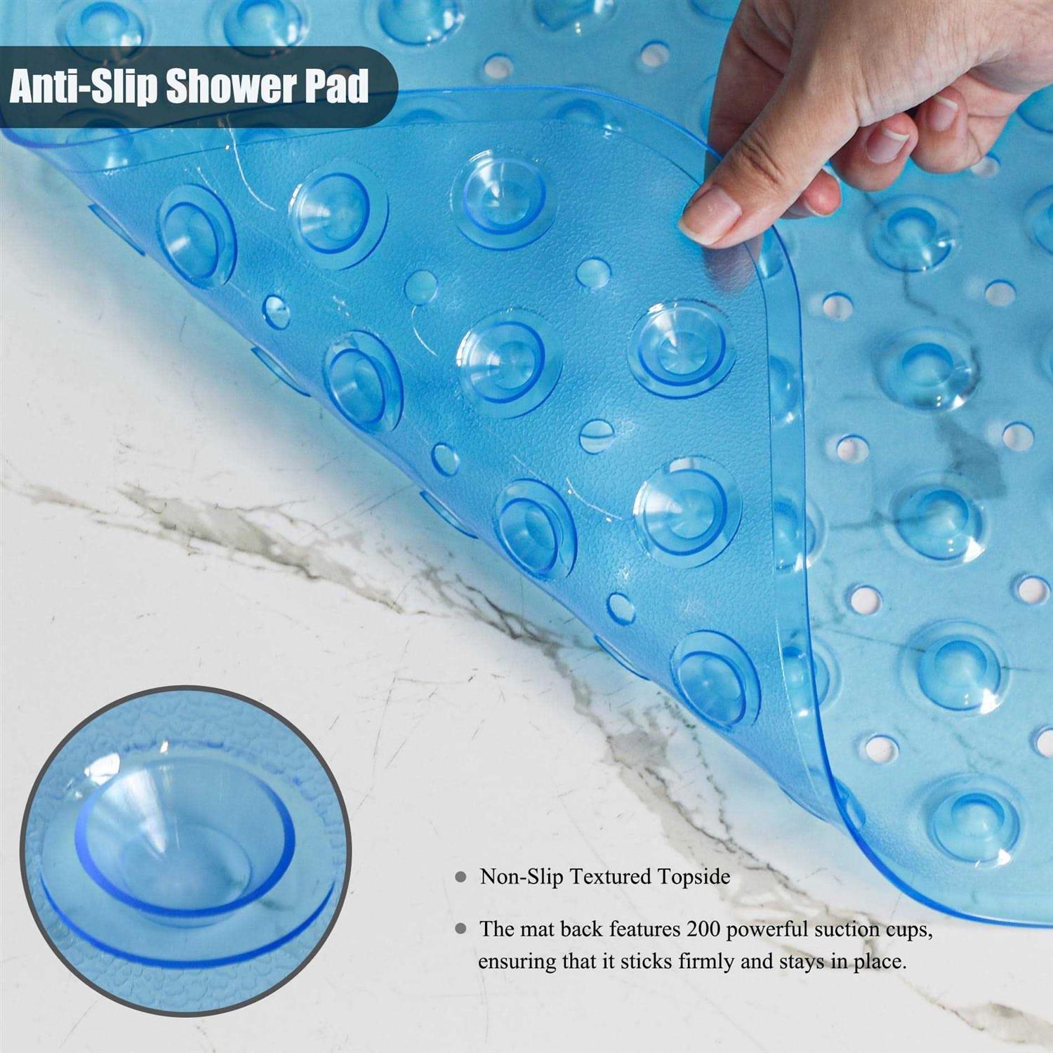 Large Non Slip Bathtub Mat, Extra Long Bath Mat for Tub, 40 x 16 Inch, Machine Washable Shower Mats with Suction Cups and Drain Holes - Image 4
