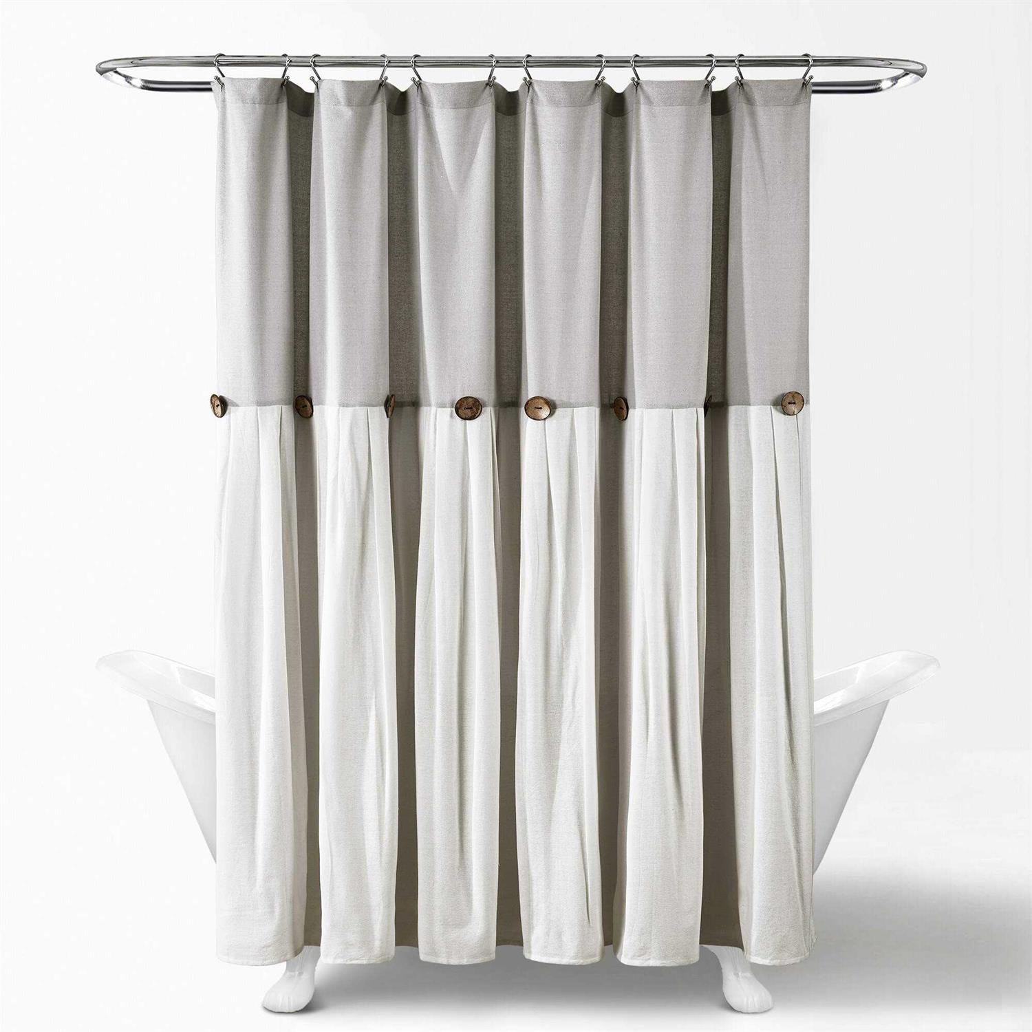 Alternative view of Lush Decor Linen Button Shower Curtain