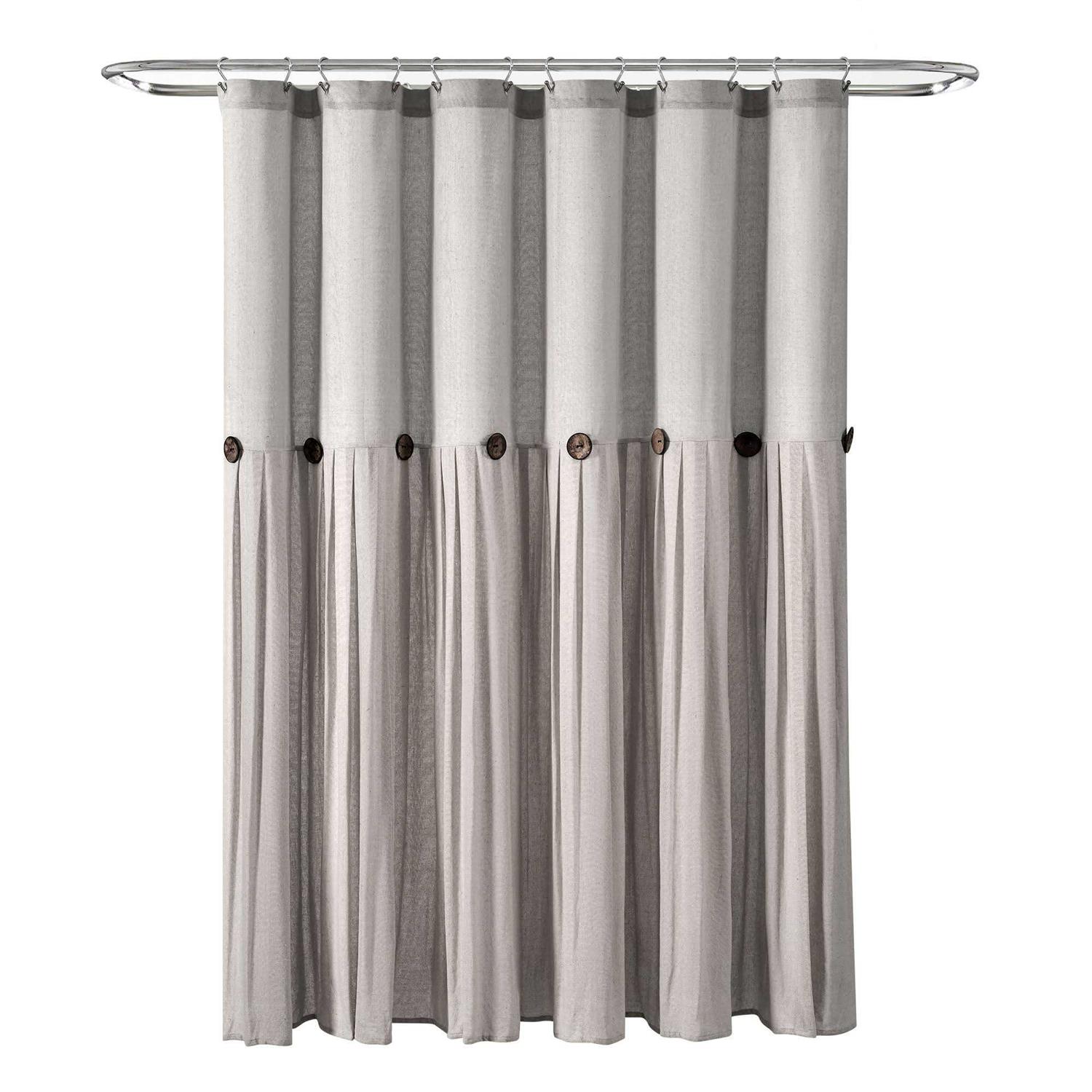 Lush Decor Linen Button Shower Curtain - Image 2