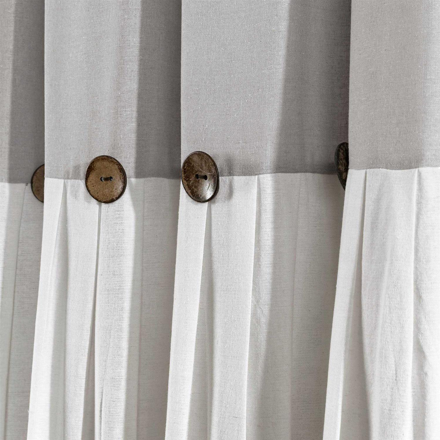 Lush Decor Linen Button Shower Curtain - Image 3