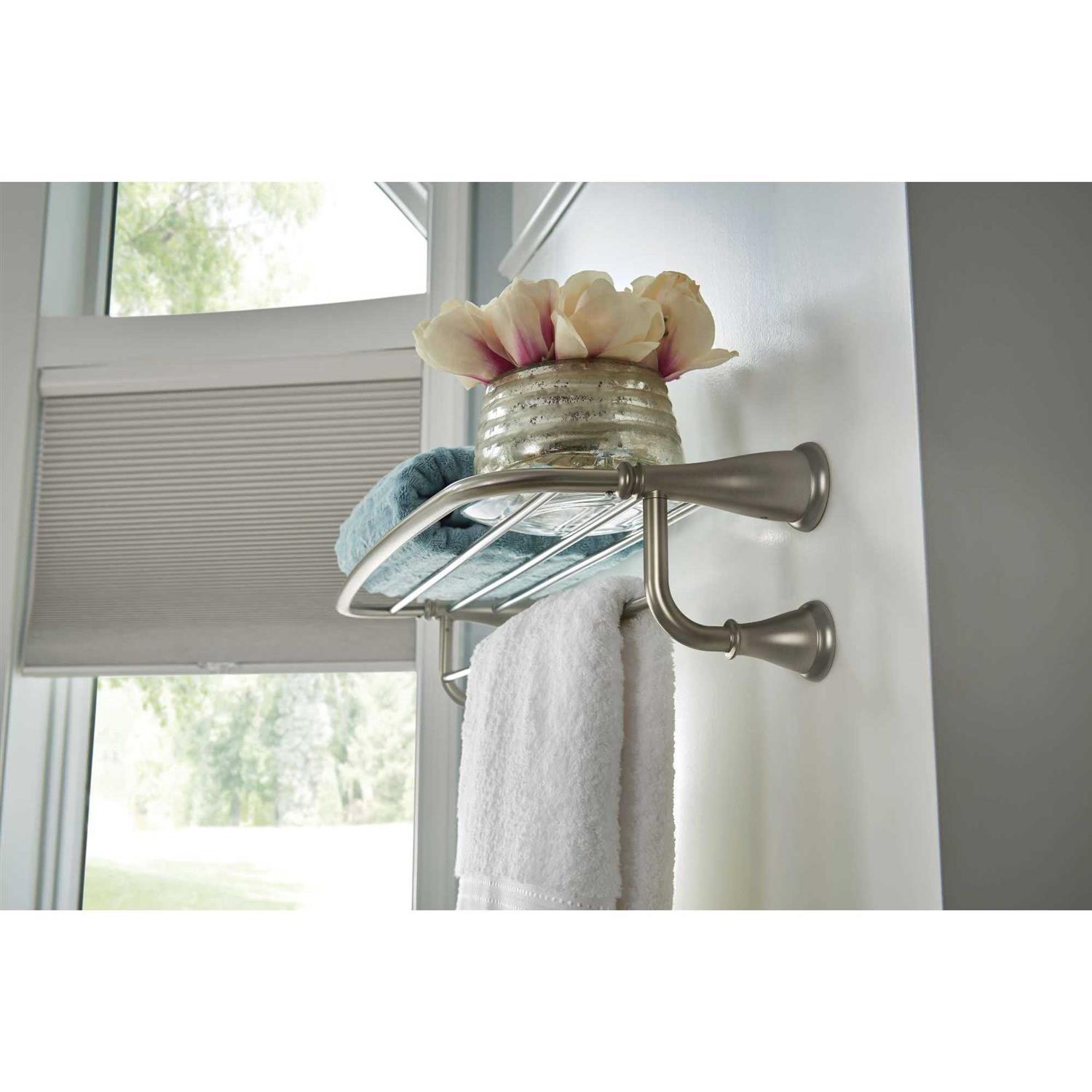 Moen Y2694BN Banbury 24 Towel Bar with Shelf - Image 4