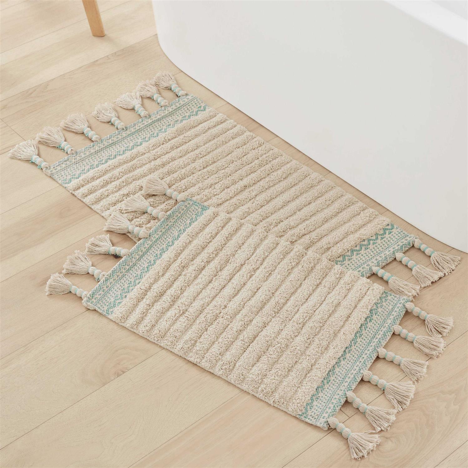 Lucky Brand Overtufted Cotton Fringe Bath Rug - Image 4
