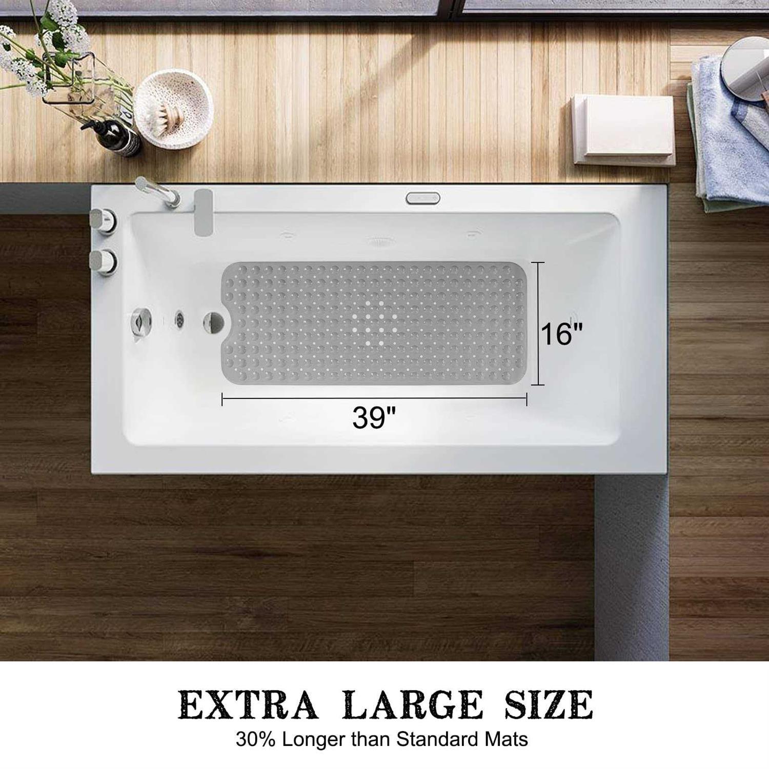 Linoows Bathtub and Shower Mats Extra Long Non-Slip Bath Mat 39 x 16 Inch - Image 3
