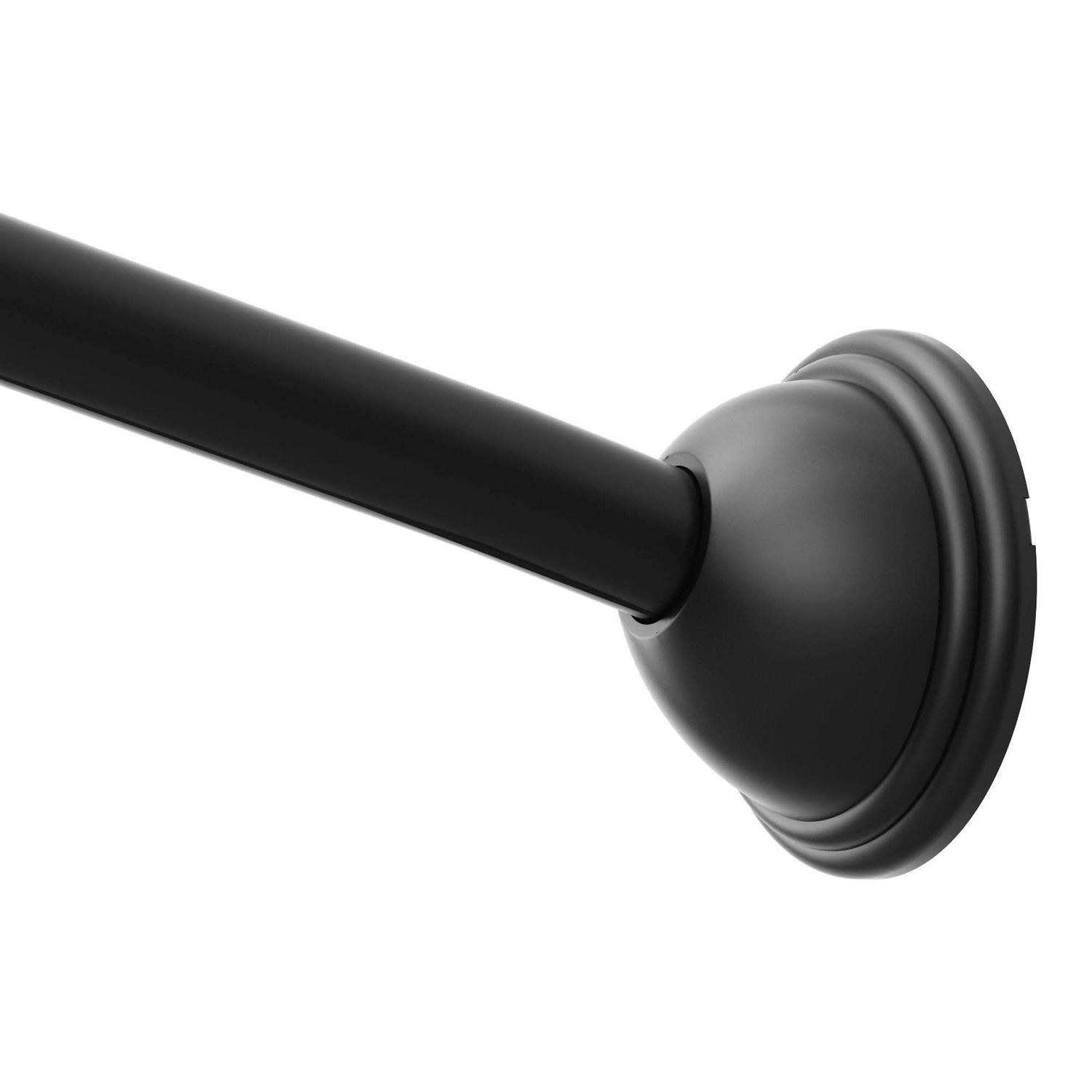 Moen Matte Black Adjustable Curved Shower Rod