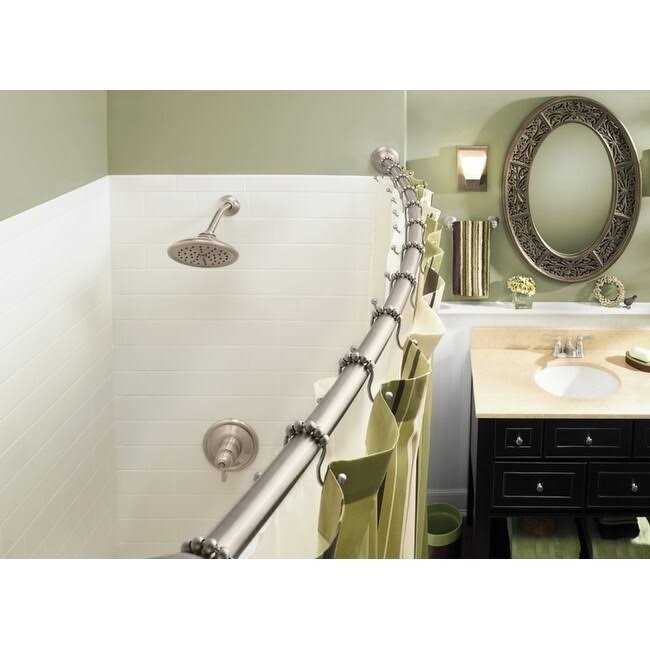 Moen Matte Black Adjustable Curved Shower Rod - Image 4