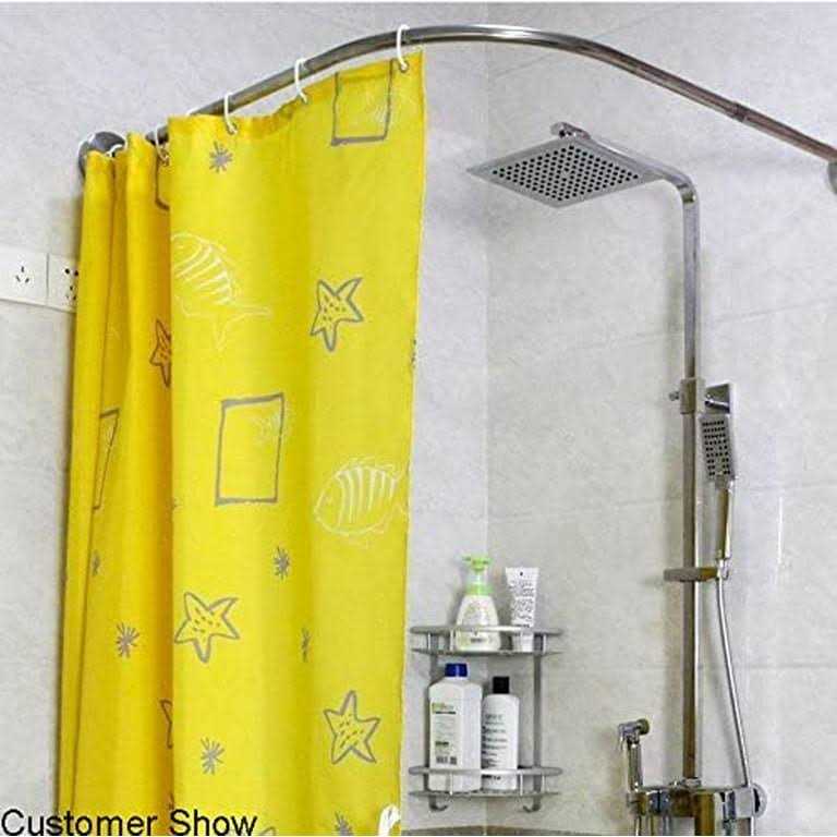 Sikaiqi Stretchable 304 Stainless Shaped Bathroom Bathtub Corner Shower Curtain Rod Rack - Image 4