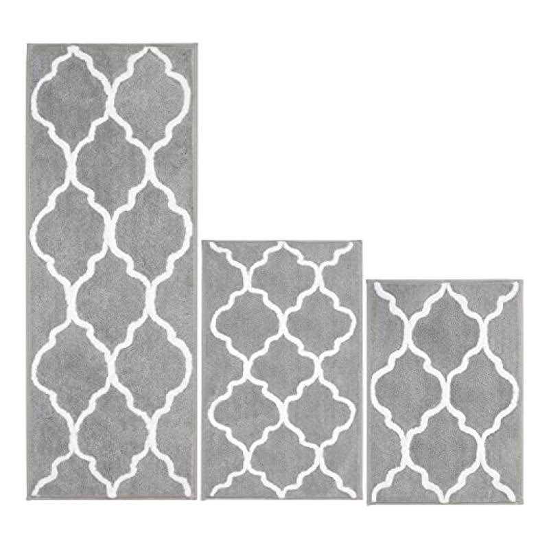 Madeals Bath Rug Set 4 Piece with Toilet Lid Cover and Rug Set Combo, Soft Shaggy Bath Rug Set 3 Piece and U-Shaped Toilet Floor - Image 2