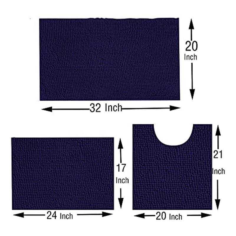 Madeals Bath Rug Set 4 Piece with Toilet Lid Cover and Rug Set Combo, Soft Shaggy Bath Rug Set 3 Piece and U-Shaped Toilet Floor - Image 3