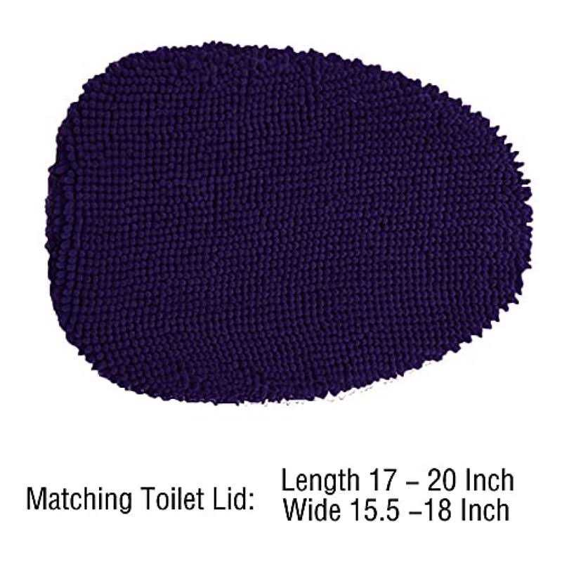 Madeals Bath Rug Set 4 Piece with Toilet Lid Cover and Rug Set Combo, Soft Shaggy Bath Rug Set 3 Piece and U-Shaped Toilet Floor - Image 4