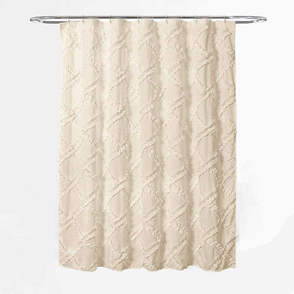 Alternative view of Lush Decor Ruffle Diamond Shower Curtain