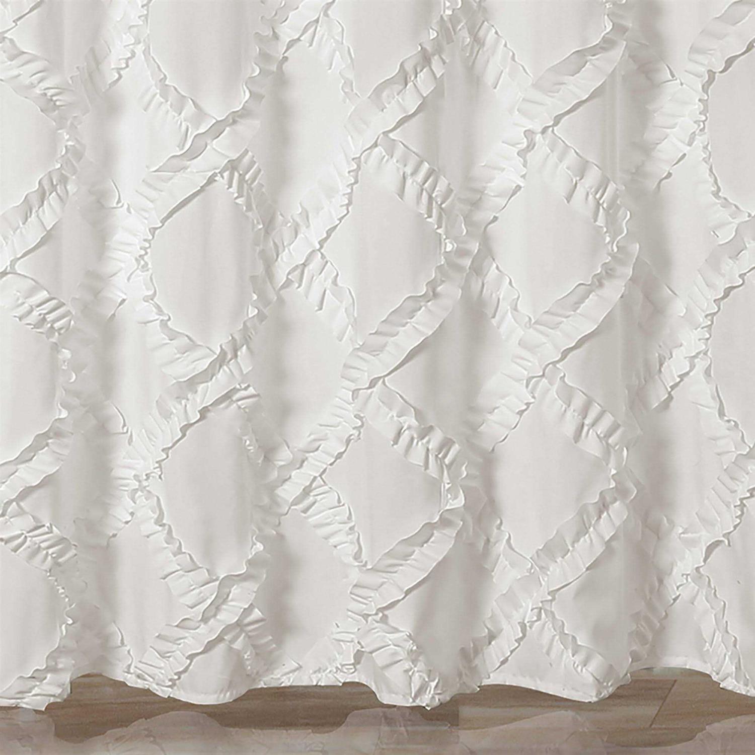 Alternative view of Lush Decor Ruffle Diamond Shower Curtain