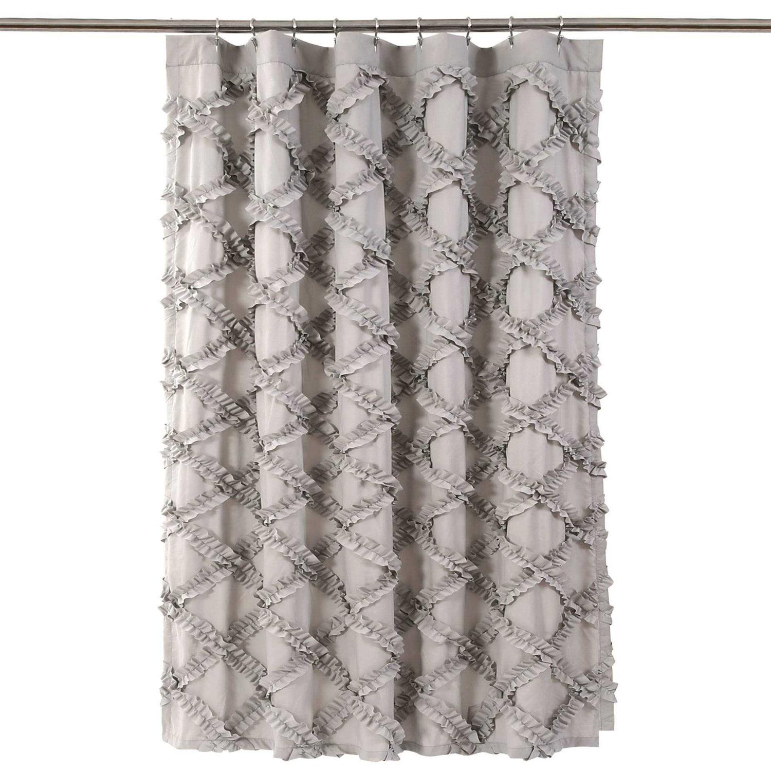 Alternative view of Lush Decor Ruffle Diamond Shower Curtain