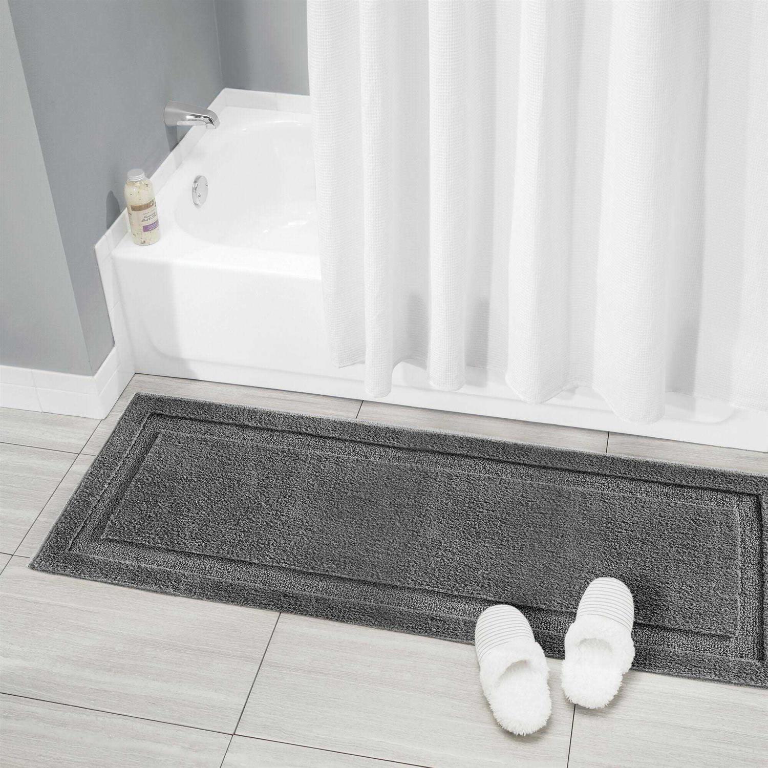 mDesign Microfiber Polyester Bathroom Rugs for Indoor Bath - Image 3