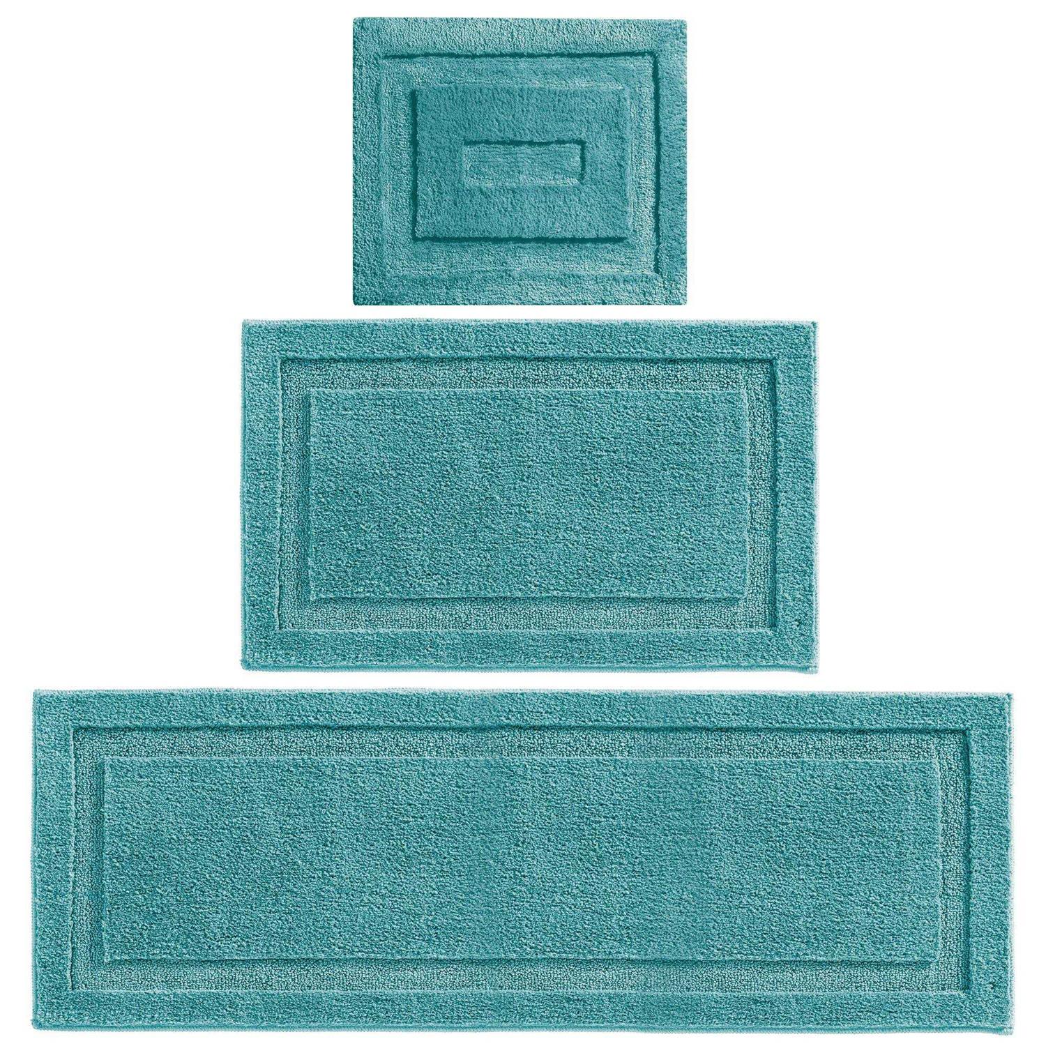 mDesign Microfiber Polyester Bathroom Rugs for Indoor Bath