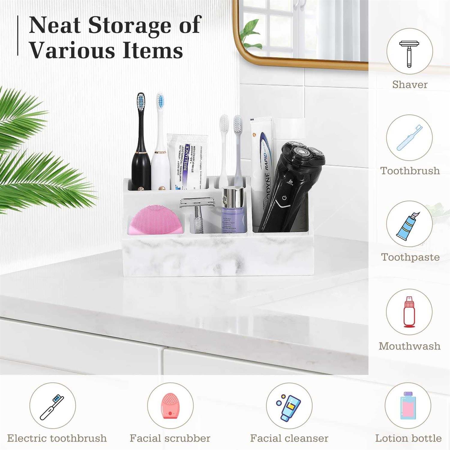 Alternative view of Luxspire Toothbrush Holder for Bathroom 5 Bathroom Organizer Countertop